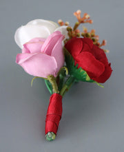 Burgundy Peony Boutonnieres Bulk Pack Artificial Silk Flowers 12 Pcs