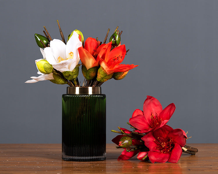 12 Inch Kapok Artificial Flower Bouquet 10 Pcs Table Centerpiece Floral Arrangement