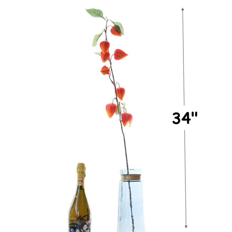 34 Inch Extra Long Stem Artificial Lantern Fruit Vine with Leaves – Bulk Floral Decoration