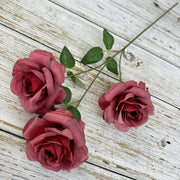 25 Inch Princess Diana Dusty Rose Silk Flower Spray Stems, 25 Pcs Artificial Bulk