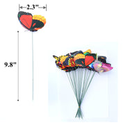50 Pcs 2.3 Inch Artificial Butterfly Picks Assorted Colors Bulk Pack