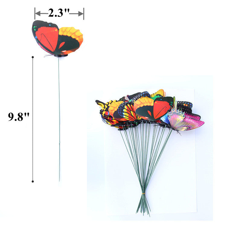 50 Pcs 2.3 Inch Artificial Butterfly Picks Assorted Colors Bulk Pack