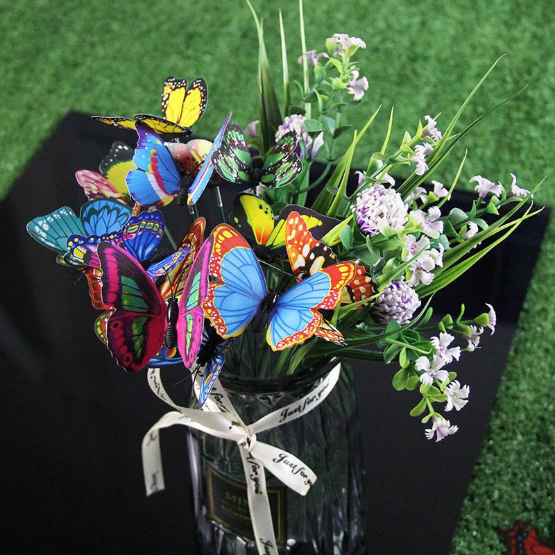 50 Pcs 2.3 Inch Artificial Butterfly Picks Assorted Colors Bulk Pack