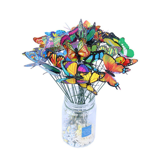 50 Pcs 2.3 Inch Artificial Butterfly Picks Assorted Colors Bulk Pack