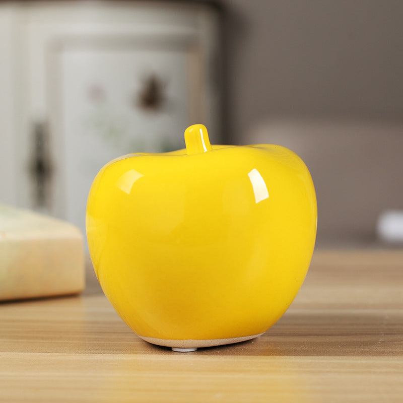 Ceramic Artificial Apple Figurine Bulk Set for Tabletop Decor