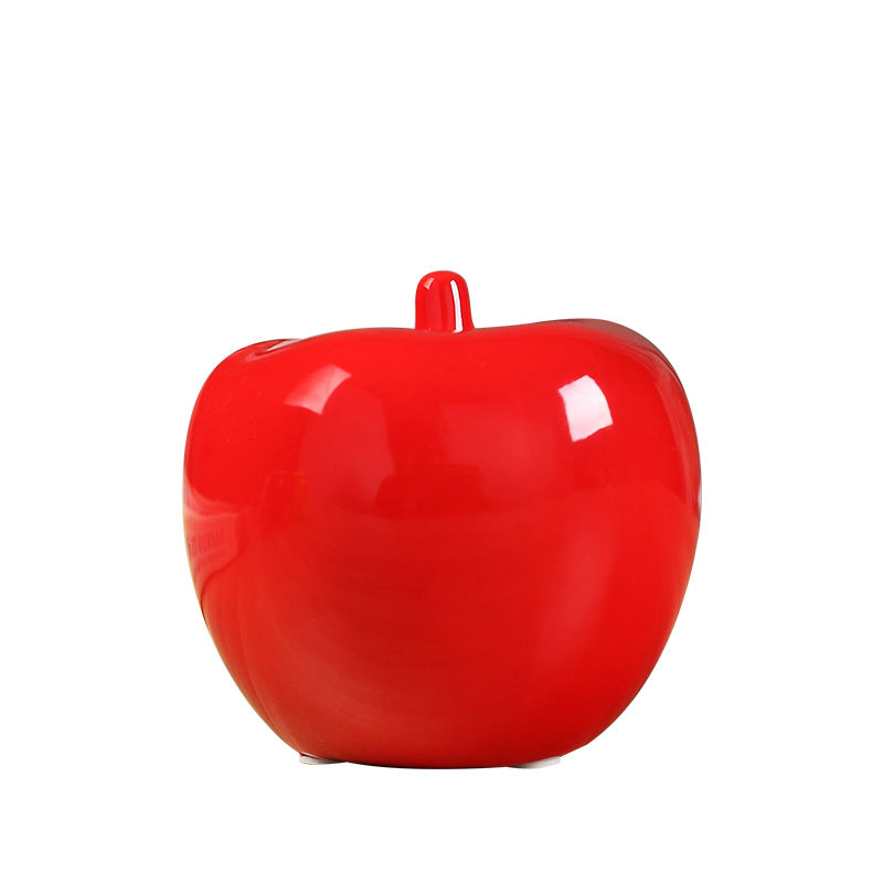 Ceramic Artificial Apple Figurine Bulk Set for Tabletop Decor