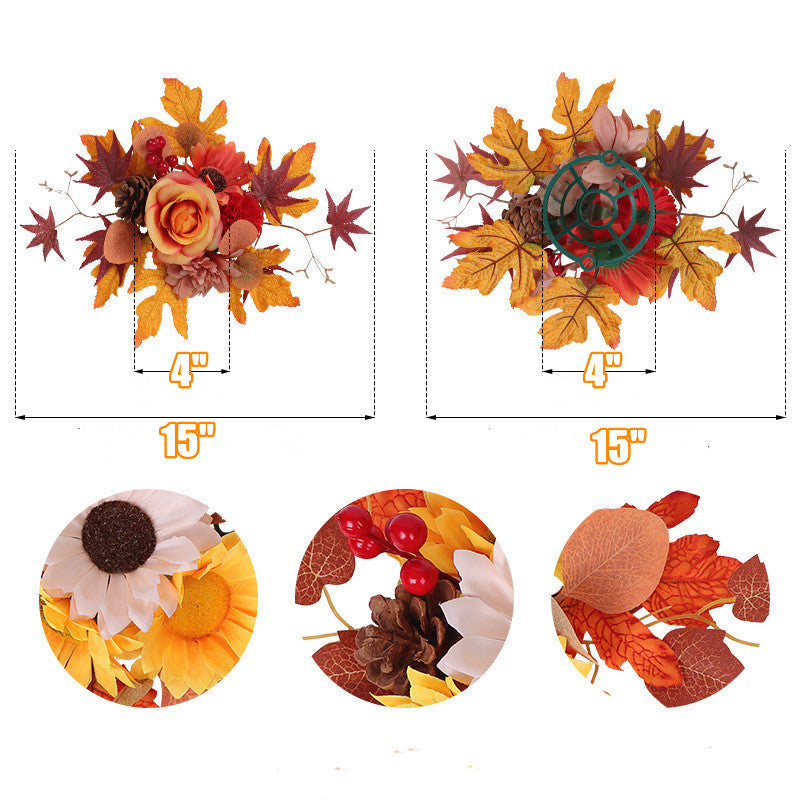2 Pcs Artificial Sunflower and Maple Leaf Flower Balls for Table Centerpieces