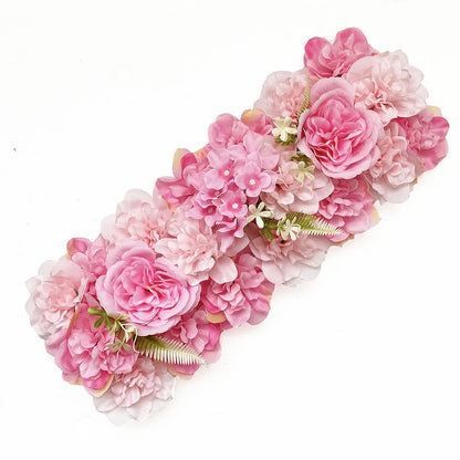 Artificial Wedding Flower Row 20x8 Inch Silk Flower Arrangement for Wedding Arch Aisle Backdrop Decor
