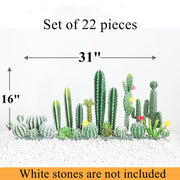 10 Pcs Artificial Cactus Stems Bulk Set Faux Succulent Plants for Landscaping