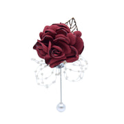 10 Pcs Artificial Silk Camellia Boutonnieres for Fall Wedding, Bulk Pack