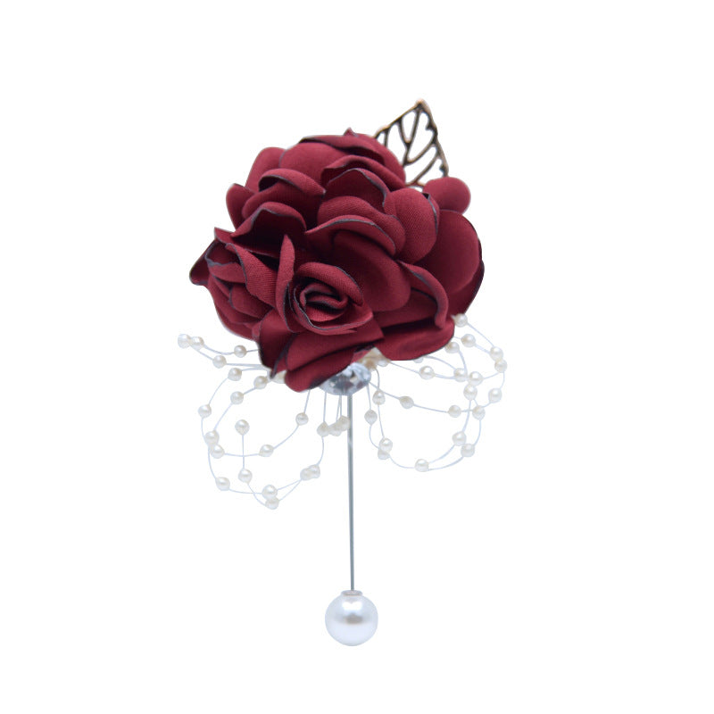 10 Pcs Artificial Silk Camellia Boutonnieres for Fall Wedding, Bulk Pack