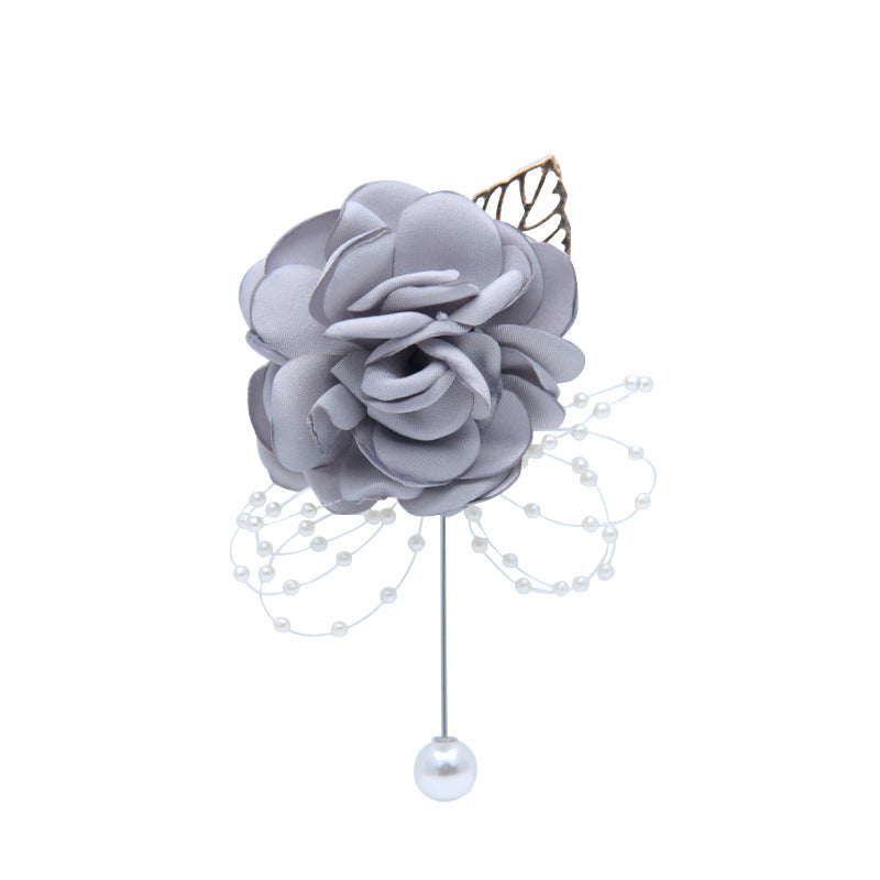 10 Pcs Artificial Silk Camellia Boutonnieres for Fall Wedding, Bulk Pack