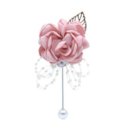 10 Pcs Artificial Silk Camellia Boutonnieres for Fall Wedding, Bulk Pack
