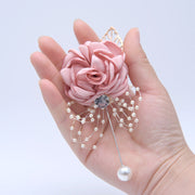 10 Pcs Artificial Silk Camellia Boutonnieres for Fall Wedding, Bulk Pack