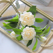 10 Pcs Artificial Silk Camellia Spray Branches with Leaves Bulk Spring Floral Plants