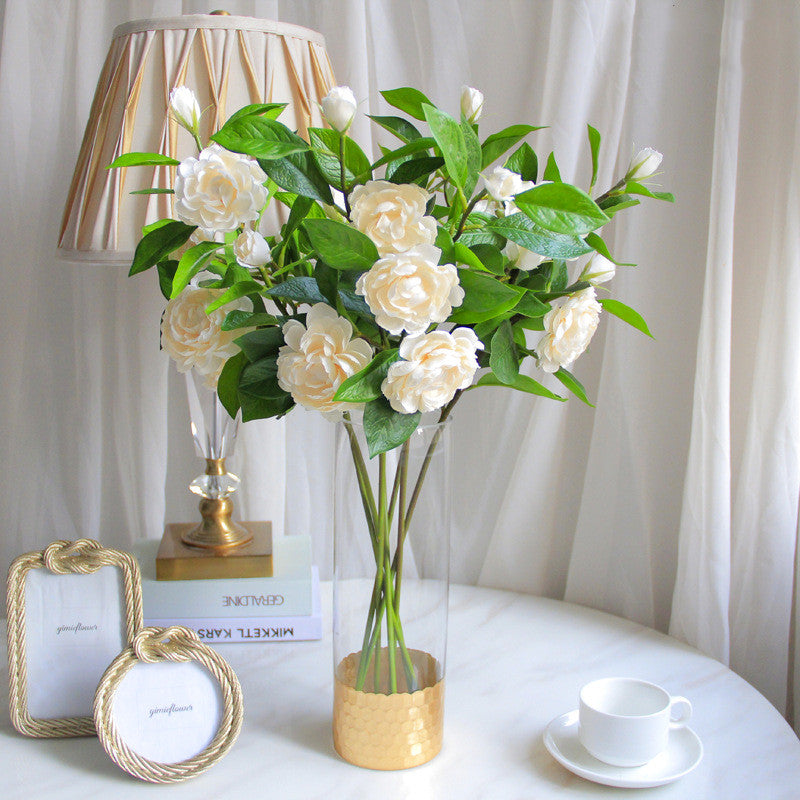 10 Pcs Artificial Silk Camellia Spray Branches with Leaves Bulk Spring Floral Plants