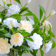 10 Pcs Artificial Silk Camellia Spray Branches with Leaves Bulk Spring Floral Plants
