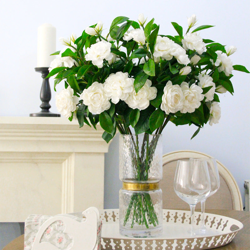 10 Pcs Artificial Silk Camellia Spray Branches with Leaves Bulk Spring Floral Plants