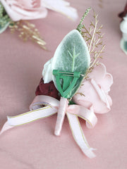 Cameo Rose Boutonniere 12 Pcs Artificial Silk Flowers Wedding Bulk Wholesale