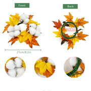 4 Pcs Fall Candle Rings Autumn Table Decor Centerpieces Thanksgiving Seasonal Wreaths