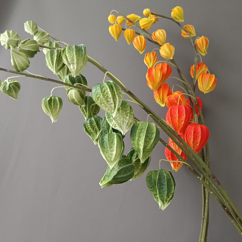 39 Inch Extra Tall Groundberry Cape Gooseberry Artificial Stems Branches Bulk Fall Decor