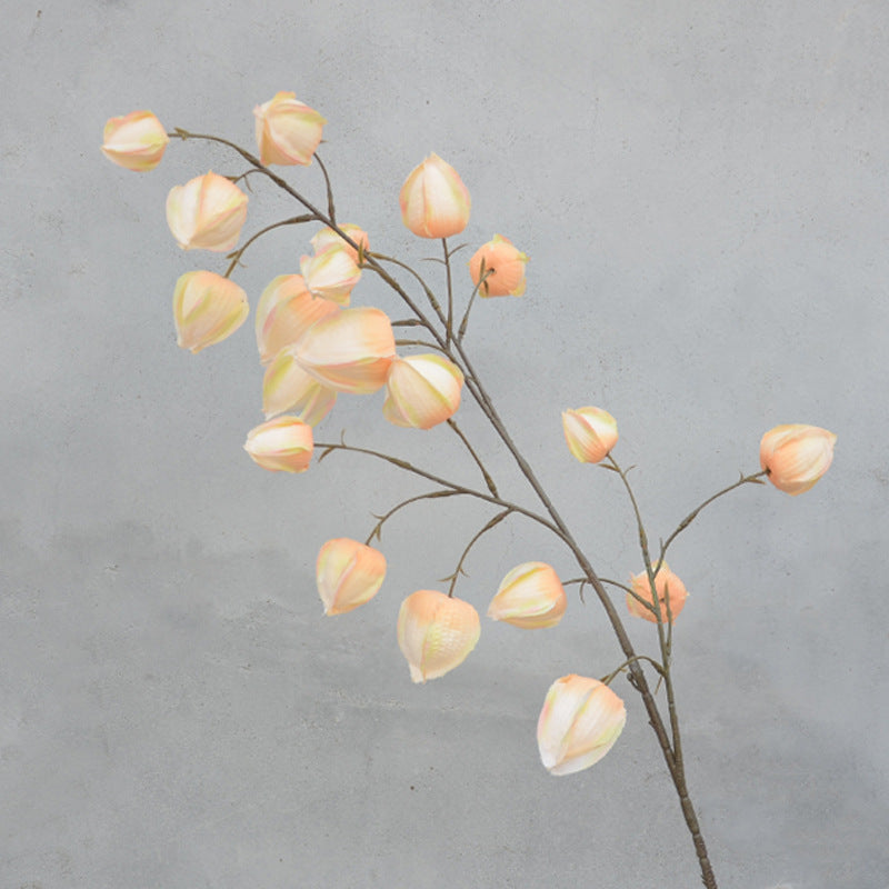 37 Inch Extra Long Artificial Cape Gooseberry Stems Branches 6 Pcs Autumn Decoration