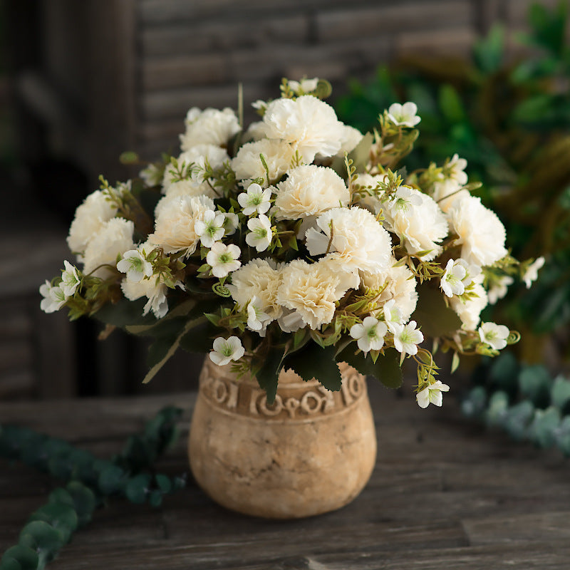 12 Inch Artificial Silk Carnation Bush, Bulk Wholesale Quantity
