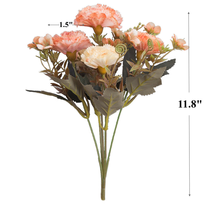 12 Inch Artificial Silk Carnation Bush, Bulk Wholesale Quantity