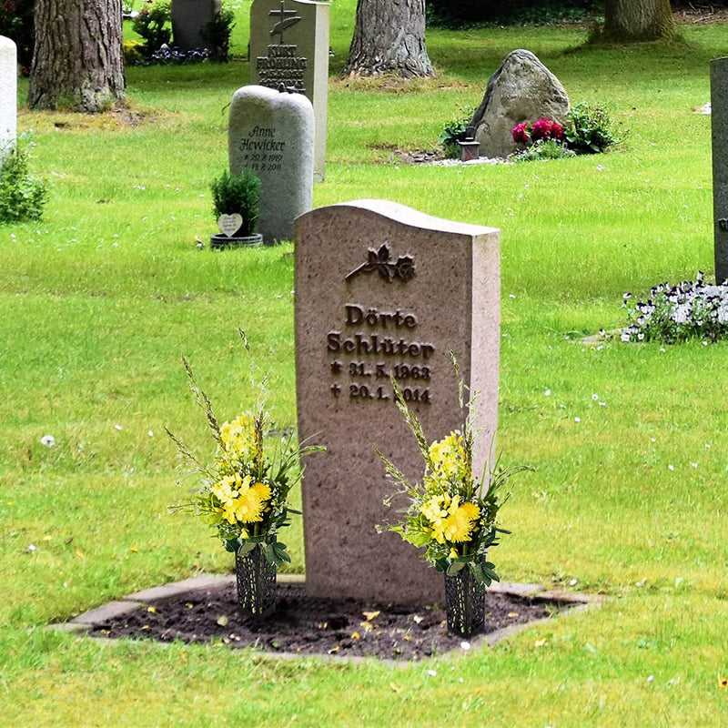 Bulk Cemetery Vase with Spikes Floral Holder for Memorial Lawn Flowers, Durable Artificial Flower Stand