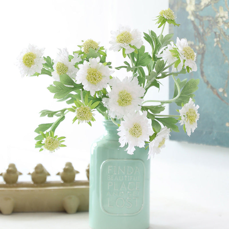 18 Inch Cephalaria Silk Flower Stems 10 Pcs Artificial Bulk for Wedding Home Decor