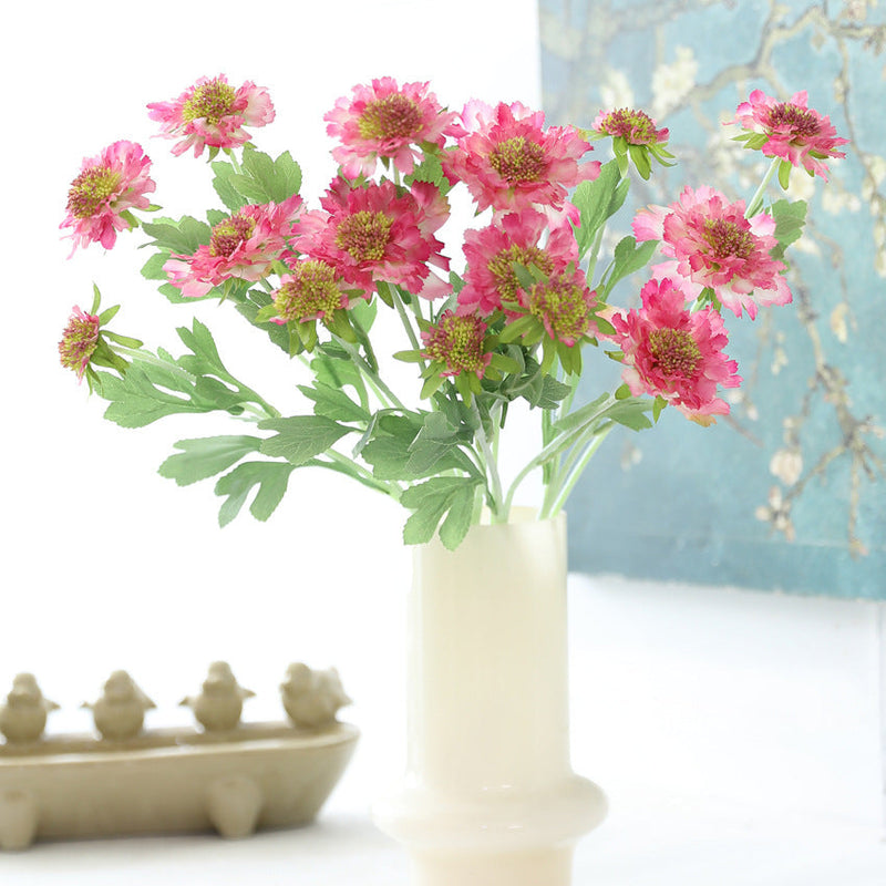 18 Inch Cephalaria Silk Flower Stems 10 Pcs Artificial Bulk for Wedding Home Decor