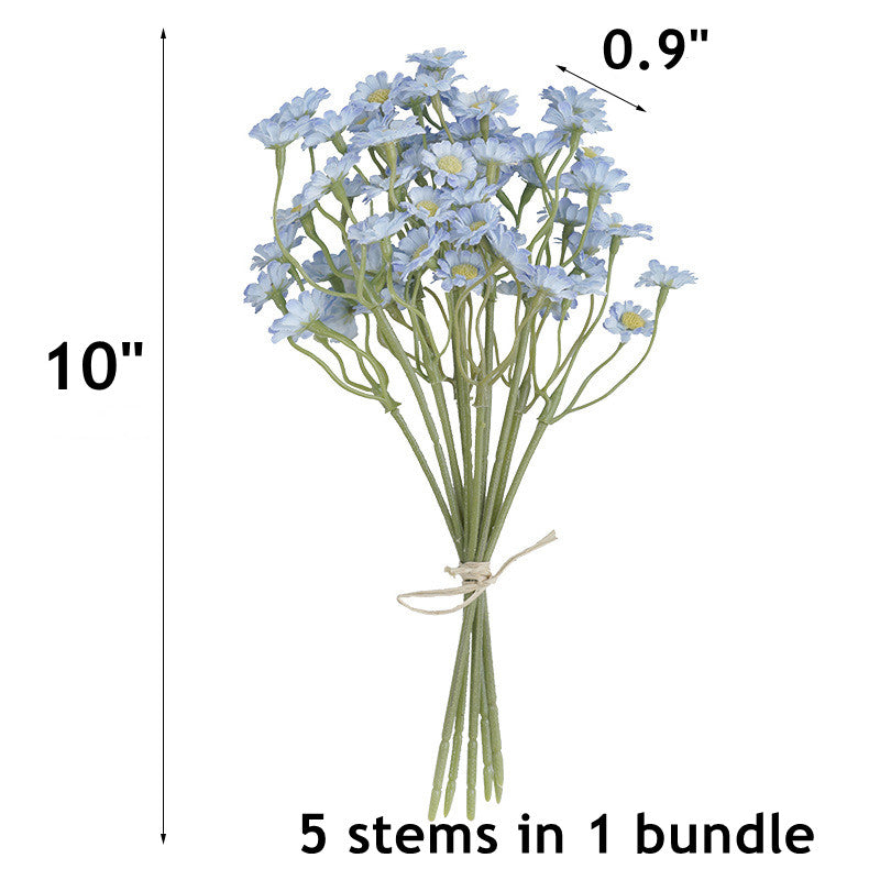 10 Inch Artificial Chamomile Stems 5 Pcs Bulk Silk Flowers