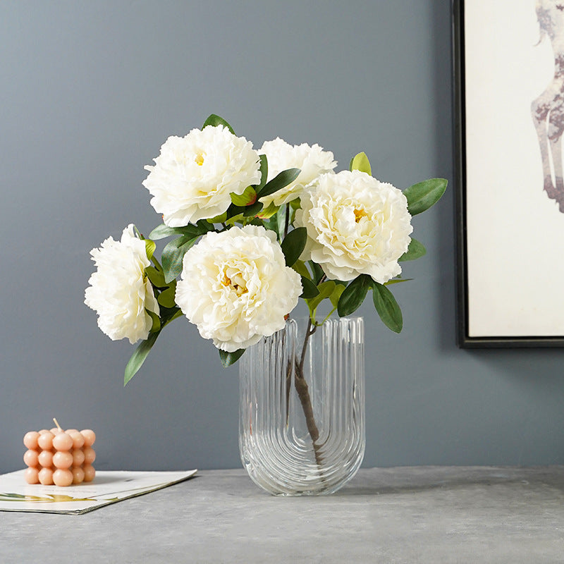 15 Inch Artificial Silk Chinese Peony Bush - Bulk 10 Pcs, Realistic Silk Flowers