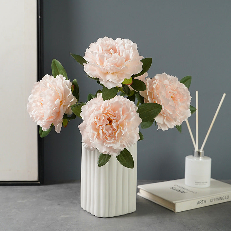 15 Inch Artificial Silk Chinese Peony Bush - Bulk 10 Pcs, Realistic Silk Flowers