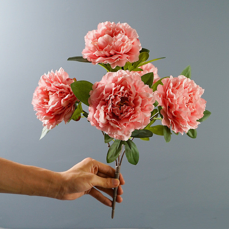 15 Inch Artificial Silk Chinese Peony Bush - Bulk 10 Pcs, Realistic Silk Flowers