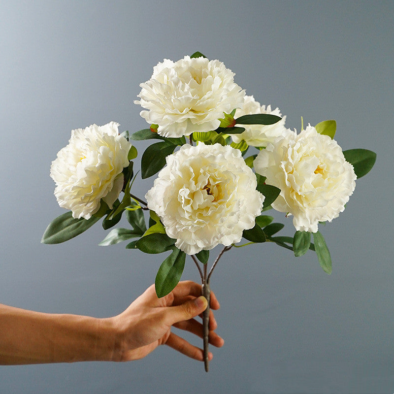 15 Inch Artificial Silk Chinese Peony Bush - Bulk 10 Pcs, Realistic Silk Flowers