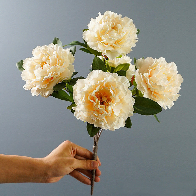 15 Inch Artificial Silk Chinese Peony Bush - Bulk 10 Pcs, Realistic Silk Flowers