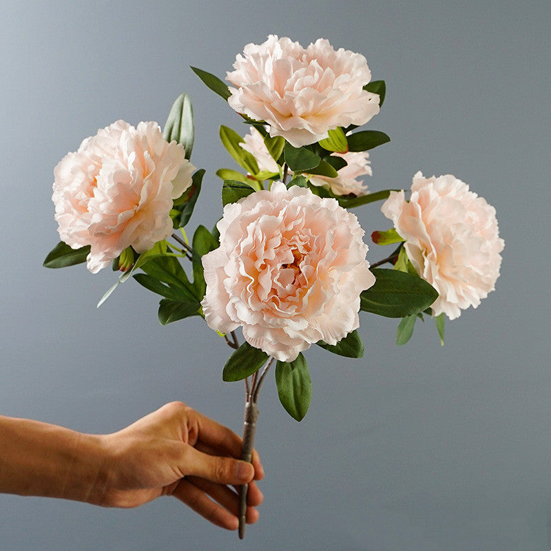 15 Inch Artificial Silk Chinese Peony Bush - Bulk 10 Pcs, Realistic Silk Flowers