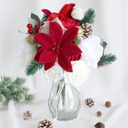 Christmas Artificial Flowers Combo Box Set 50 Pcs Mixed Colors Bulk for DIY Tree Ornaments Wreath Floral Arrangements