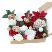 Christmas Artificial Flowers Combo Box Set 50 Pcs Mixed Colors Bulk for DIY Tree Ornaments Wreath Floral Arrangements