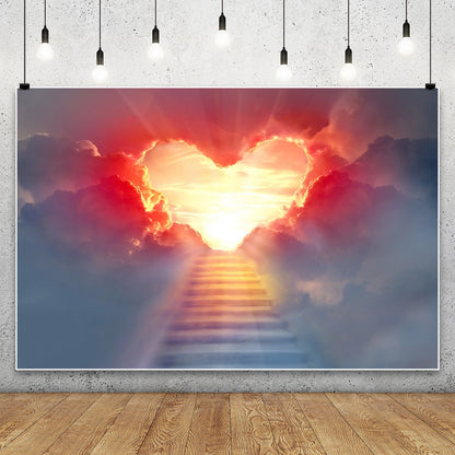 Christian Cross Backdrop for Newborn Baptism - Blue Sky Sunlight Religious Party Decoration Background