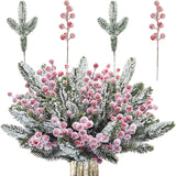 Christmas Artificial Flower Bouquet Snow - Dusted Berries & Cedar Branches
