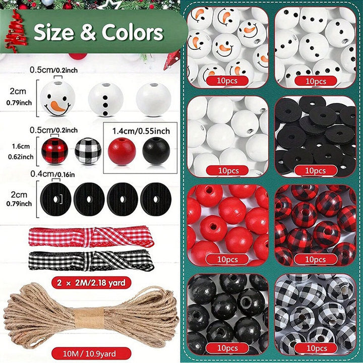 Christmas Bead Garland Set 10 Pcs Bulk DIY Craft Banner Decoration