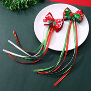 2 Pcs Christmas Bow Ornaments with Clips for Tree Decoration and Gift Wrapping