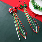 2 Pcs Christmas Bow Ornaments with Clips for Tree Decoration and Gift Wrapping