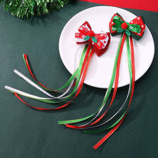 2 Pcs Christmas Bow Ornaments with Clips for Tree Decoration and Gift Wrapping
