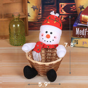 5 Pcs Christmas Candy Box Basket Holders Santa Gingerbread Snowman Crafts Bulk