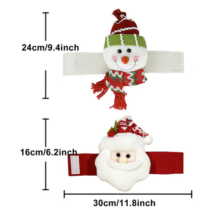 Christmas Curtain Tiebacks, Santa & Snowman Plush Curtain Holders for Holiday Decor