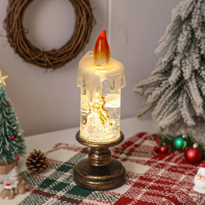 Christmas Decor Candle Snow Globe Lights - Festive Gifts