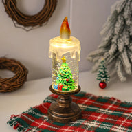 Christmas Decor Candle Snow Globe Lights - Festive Gifts